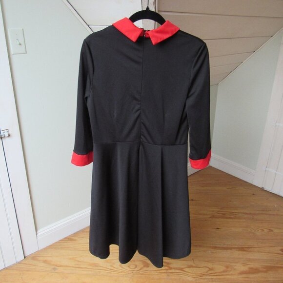 Korean brand black dress with red collar XL - Picture 4 of 5
